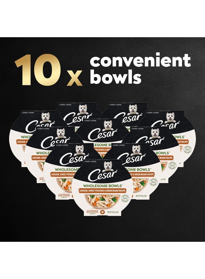 CESAR WHOLESOME BOWLS Adult Soft Wet Dog Food, Chicken, Sweet Potato & Green Beans Recipe, 3 oz., Pack of 10 - Image 2