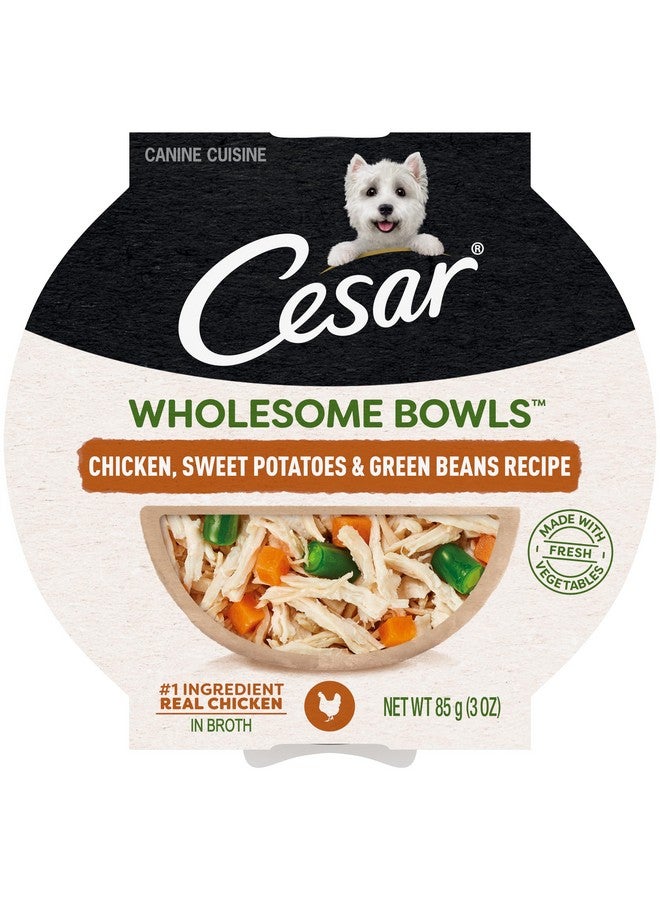 CESAR WHOLESOME BOWLS Adult Soft Wet Dog Food, Chicken, Sweet Potato & Green Beans Recipe, 3 oz., Pack of 10 - Image 1