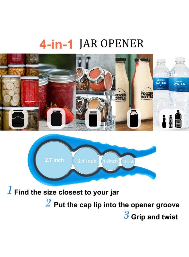 Bloss Anti-skid Jar Opener Jar Lid Remover Rubber Can Opener Kitchen Grippers To Remove Stubborn Lids, Caps and Bottles Great Kitchen Gadgets For Small Hands or Seniors,Blue - Image 4
