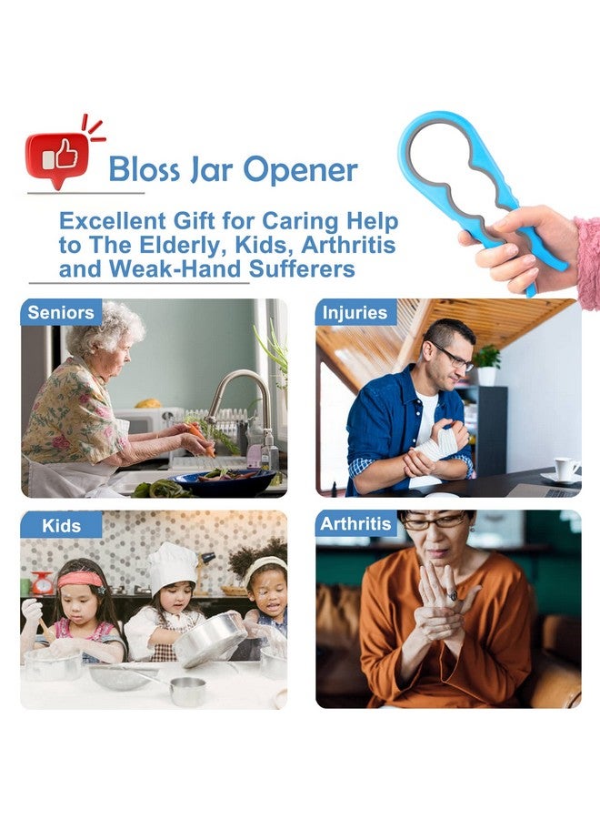 Bloss Anti-skid Jar Opener Jar Lid Remover Rubber Can Opener Kitchen Grippers To Remove Stubborn Lids, Caps and Bottles Great Kitchen Gadgets For Small Hands or Seniors,Blue - Image 5