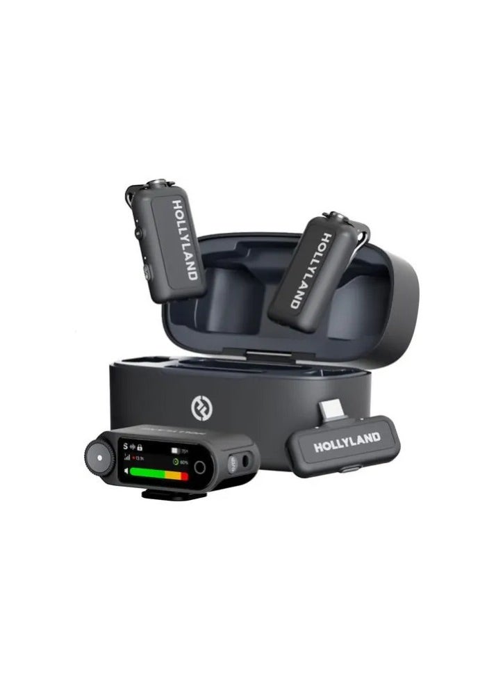 Hollyland Hollyland LARK MAX 2 Combo – 2-Person Wireless Microphone System for Cameras & Mobile Devices – 32-Bit Float Audio, Noise Cancellation, Timecode, Charging Case  - Image 1
