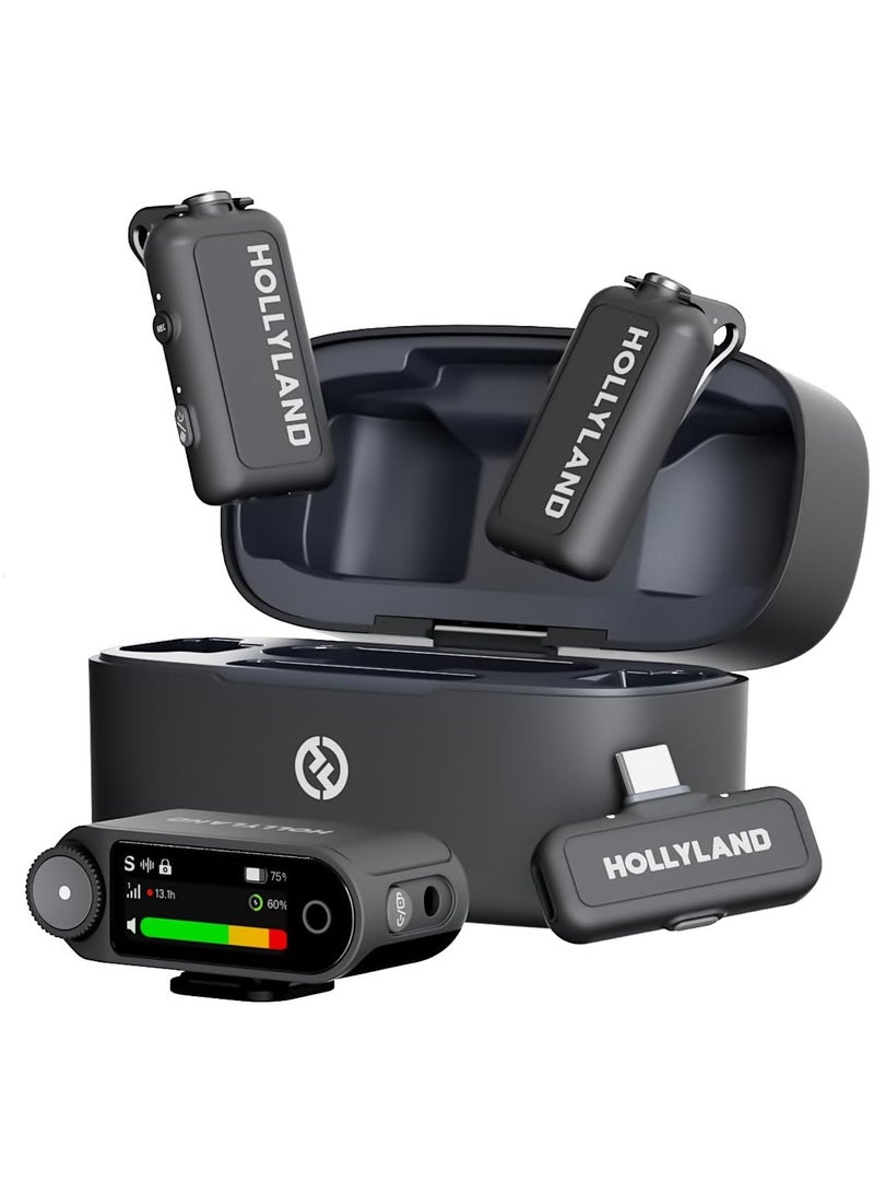 هولي لاند مايك لاسلكي Hollyland LARK MAX 2 Combo مع تقنية إلغاء الضوضاء بالذكاء الاصطناعي وصوت 32 بت، مدى 340 متر، متوافق مع آيفون وأندرويد وكاميرا (2TX+2RX+حقيبة شحن) - Image 1