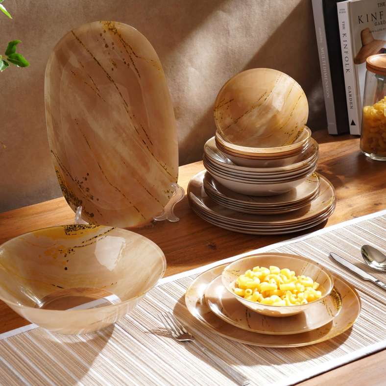 Pan Home طقم عشاء بني مكون من 26 قطعة