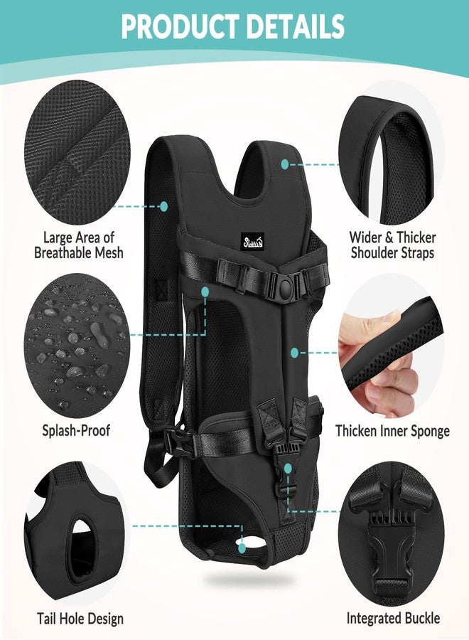 Lukovee Dog Backpack, Legs Out Easy-Fit Front Carrier for Small Medium Dogs, Adjustable Hands-Free Chest Carrier for Hiking Cycling (Black, Small) - Image 3