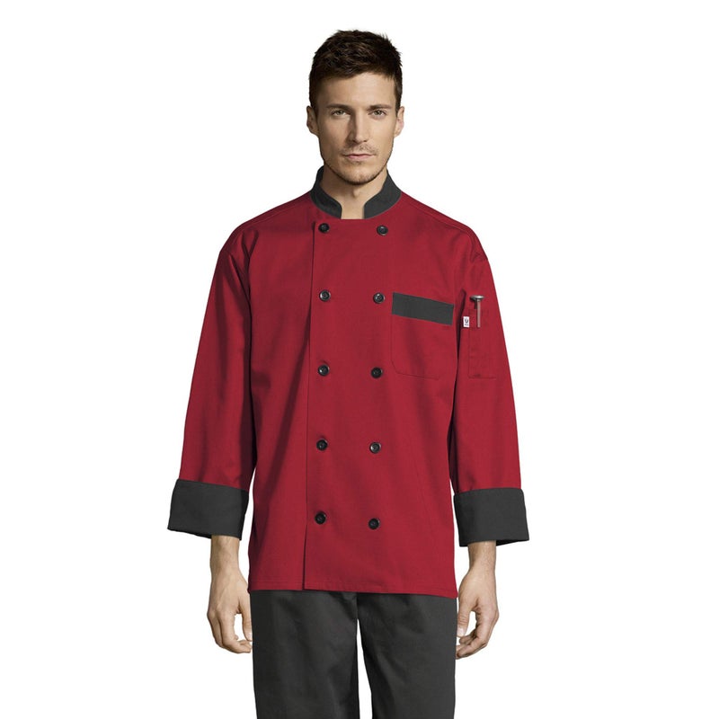 Uncommon Threads womens Unisex Newport Chef Coat Shirt, Red, Medium US - Image 5