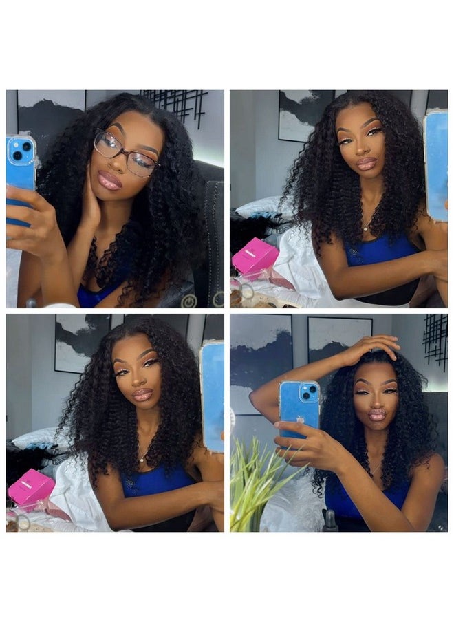 V SHOW Show V Part Deep Wave Human Hair Wigs Glueless For Women Human Hair No Leave Out Curly Wave Upgrade U Part Wigs 150% Density 22Inch Natural Black Color  - Image 4