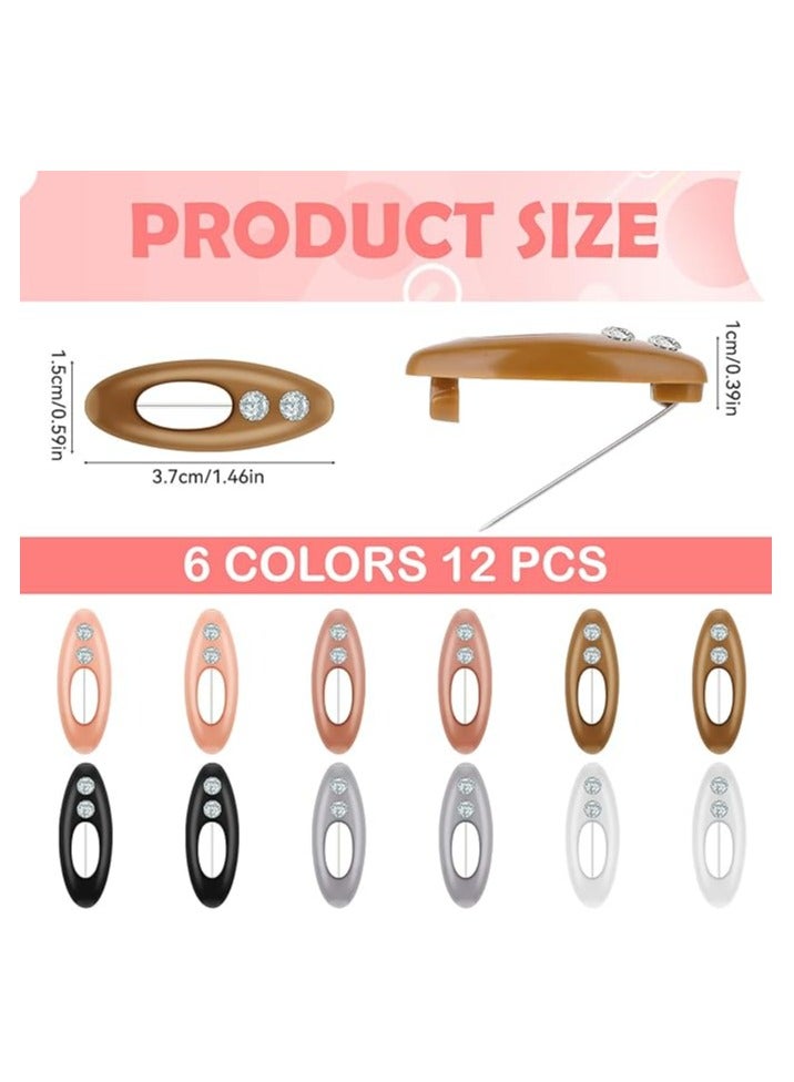Sky Shine 12PCS Essentials Straight Hijab Pins – Fashion Safety Pins for Scarves, Clothing & Baby Nappies – Secure Locking Brooch Clips for Women - Image 2