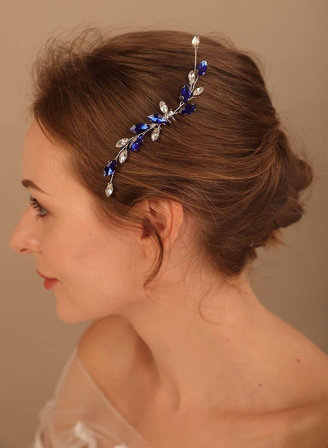 Denifery Blue Hair Comb Sapphire Color Hair Comb Blue and White Hair Comb Darc Blue Hair Comb Bridal Hair Comb Blue Hair Accessories - Image 3