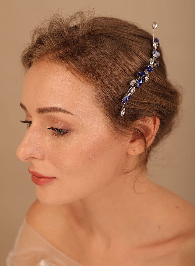 Denifery Blue Hair Comb Sapphire Color Hair Comb Blue and White Hair Comb Darc Blue Hair Comb Bridal Hair Comb Blue Hair Accessories - Image 4