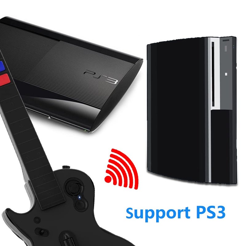 NBCP PC Guitar Hero Controller, Wireless PS3 Guitar Hero with Dongle for PC/PlayStation 3, Compatible with Guitar Hero, Rock Band, Clone Hero & Fortnite Festival - Black - Image 4
