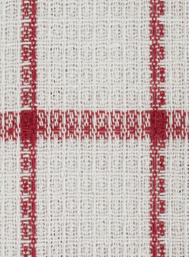 DII Scrubber Dishcloths Collection Windowpane Dishrag Set, 12x12, White/Red Stripe, 6 Piece - Image 2