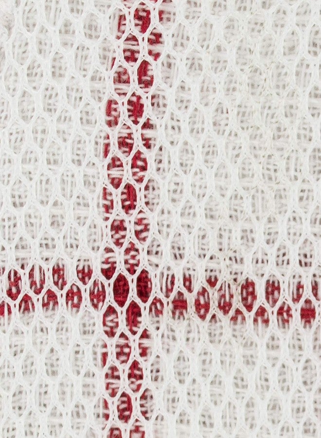 DII Scrubber Dishcloths Collection Windowpane Dishrag Set, 12x12, White/Red Stripe, 6 Piece - Image 3