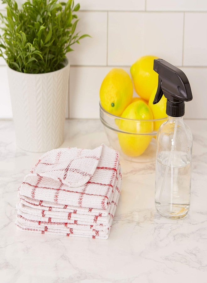 DII Scrubber Dishcloths Collection Windowpane Dishrag Set, 12x12, White/Red Stripe, 6 Piece - Image 4