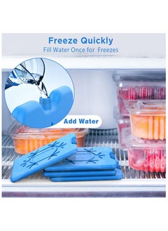 Folanry Ice Packs for Lunch Box,Reusable Ultra Thin Freezer Packs,Long Lasting Cool Packs for Coolers, Keep Food Fresh and Cold in Lunch Boxes(4 Pieces)  - Image 5