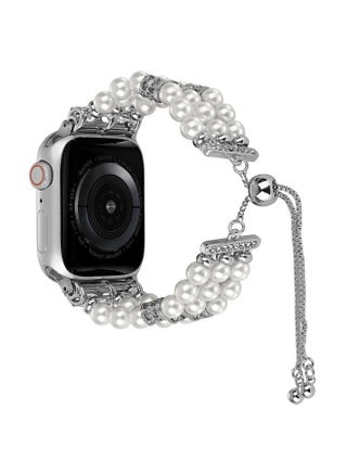 Replacement Strap For Apple Watch SE 44mm Beaded Pearl Retractable Chain Watch Band White - pzsku/Z43AF99BA80D7711D62A9Z/45/_/1714870363/8b9bf485-bc2a-4420-8146-94487175a0c6