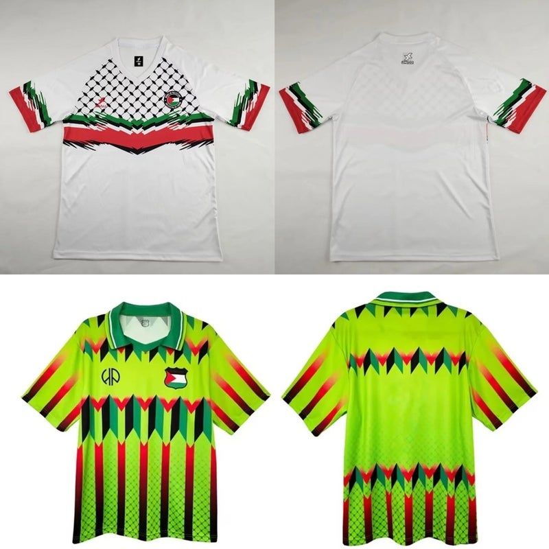 قميص منتخب فلسطين الوطني الجديد والقديم - زي كرة القدم قصير الأكمام - إصدار خاص للمنزل والخارج - Image 3