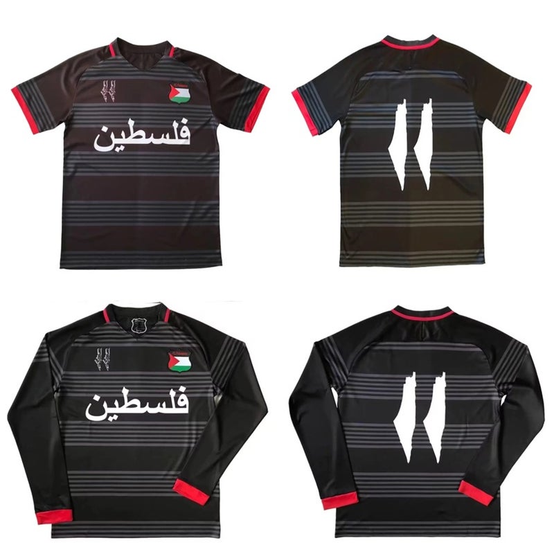 قميص منتخب فلسطين الوطني الجديد والقديم - زي كرة القدم قصير الأكمام - إصدار خاص للمنزل والخارج - Image 4