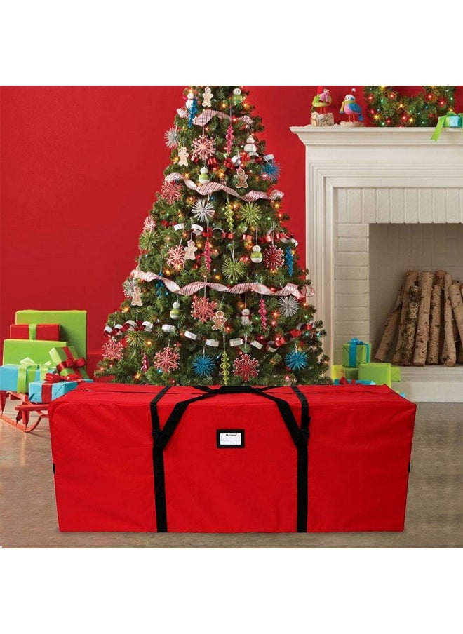 OurWarm OurWarm Christmas Tree Storage Bag Extra Large Heavy Duty Storage Containers for 8 Ft Artificial Tree 600D Oxford Xmas Holiday Tree Storage Bags with Reinforced Handles Zipper, Red 50" x 15" x 20"  - Image 5
