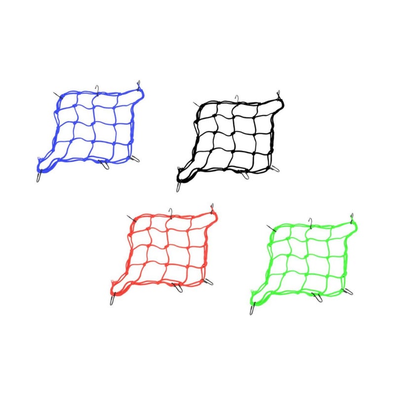 4pc Elastic Luggage Nets Cargo Mesh for Bicycle Motorcycle Fuel Tank Black - Image 2