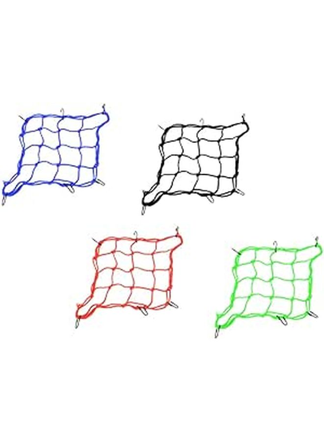 4pc Elastic Luggage Nets Cargo Mesh for Bicycle Motorcycle Fuel Tank Black - Image 1