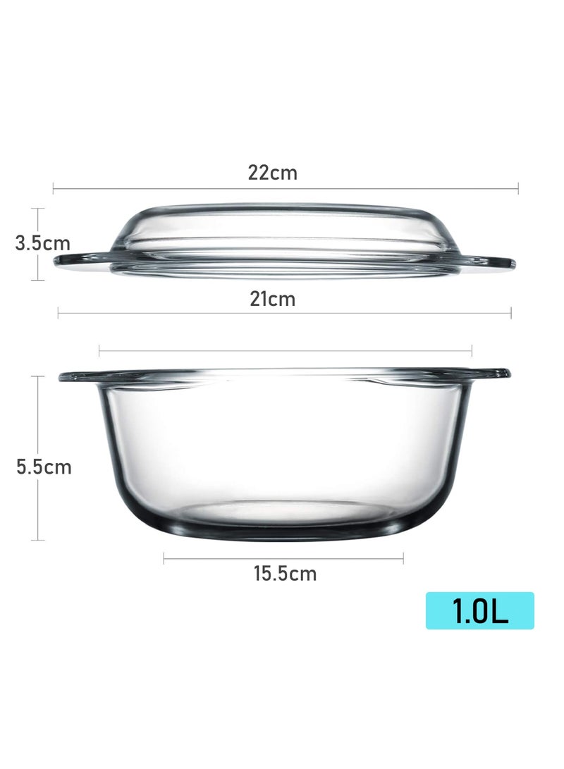BLACKSTONE 1.0L Glass Baking Dish with Lid – Premium Oven & Freezer Safe Bakeware  - Image 3