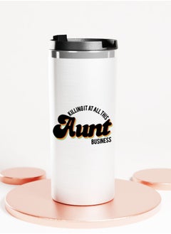 LIT Silver Tumbler Aunt BusinessStainless Tumbler Aunty Quote Best Aunt Gift  - Image 1