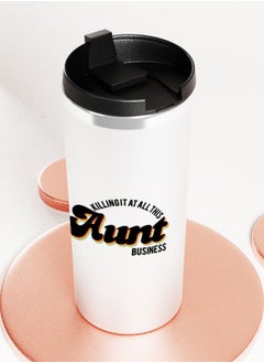 LIT Silver Tumbler Aunt BusinessStainless Tumbler Aunty Quote Best Aunt Gift  - Image 3