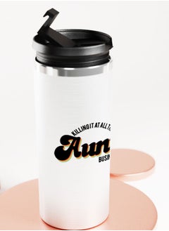 LIT Silver Tumbler Aunt BusinessStainless Tumbler Aunty Quote Best Aunt Gift  - Image 4