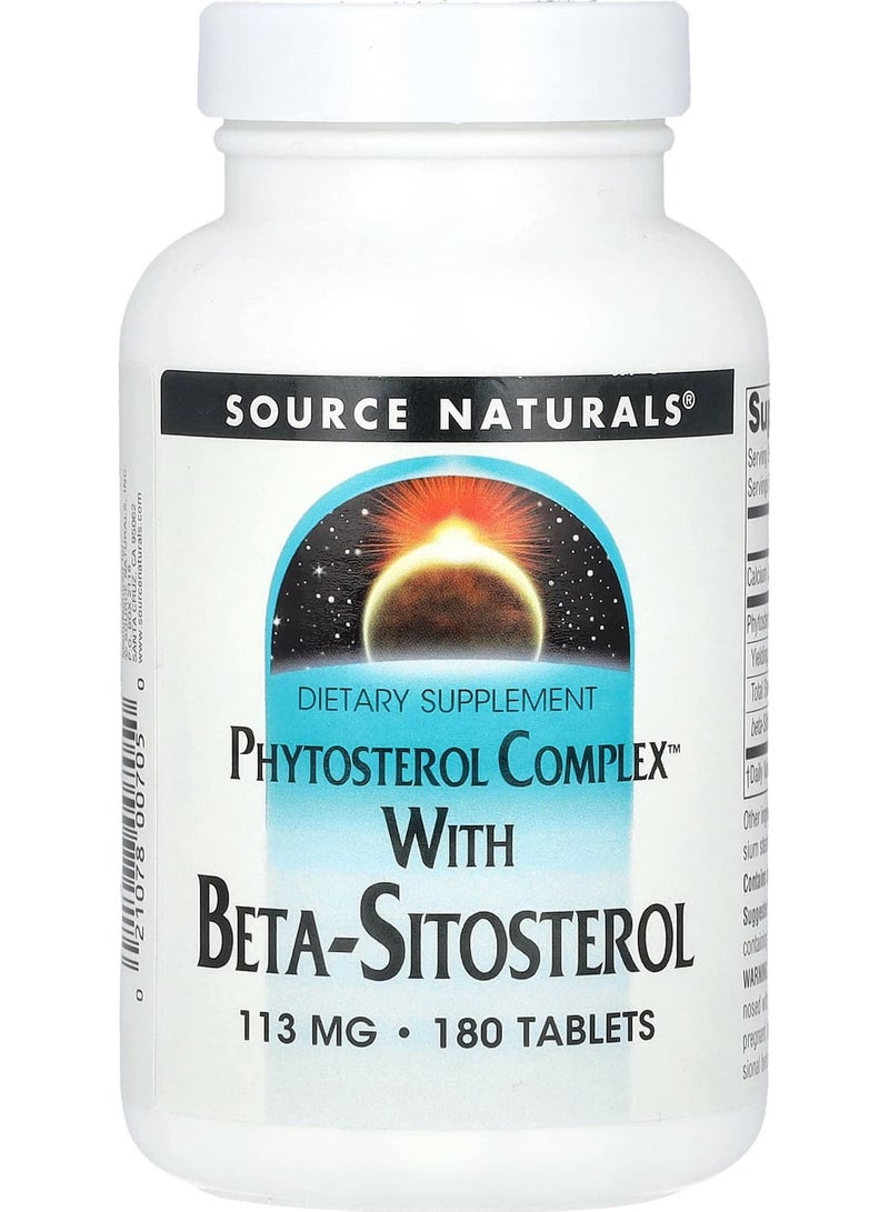 Source Naturals Phytosterol Complex with Beta-Sitosterol, 340  mg, 180 Tablets (113 mg per Tablet)