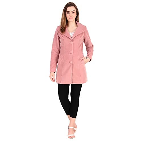 MUTEME Long Pink Winter Wear Velvet Jacket For Women-XL - Image 2