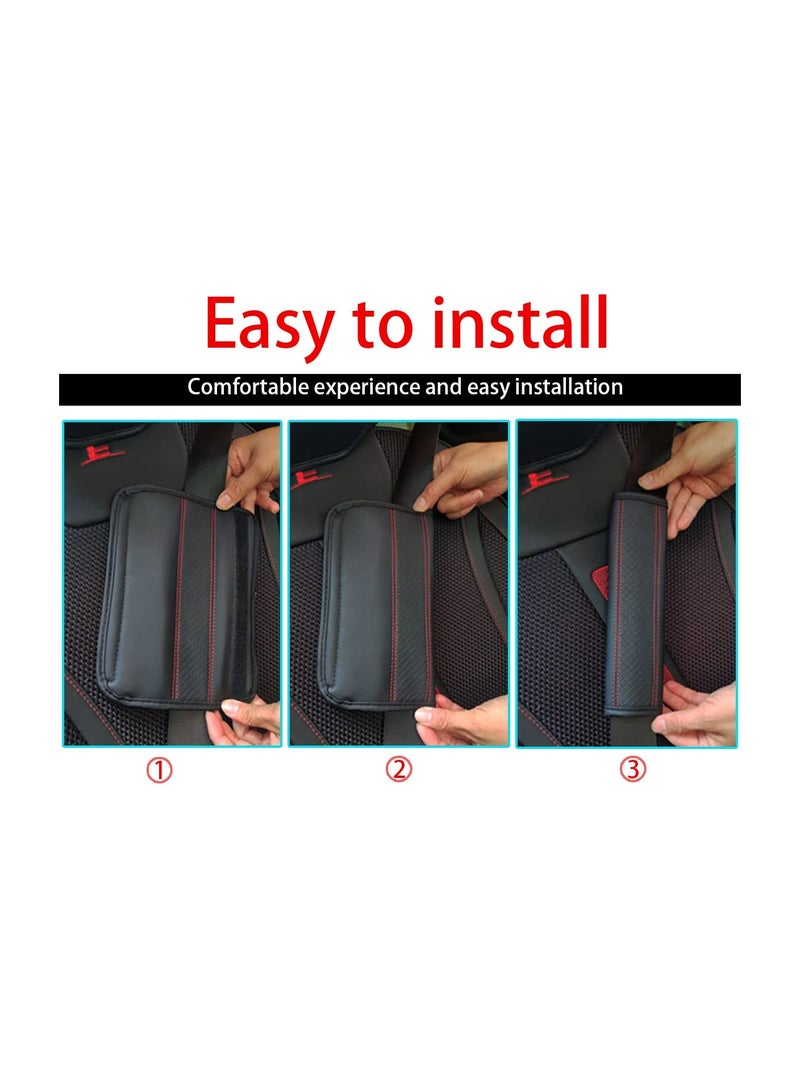 2PCS Soft Leather Car Seat Belt Covers - Comfortable Shoulder Strap Pads for Safety and Neck Protection, Universal Fit for All Vehicles, Enhance Driving Comfort and Safety. - Image 5