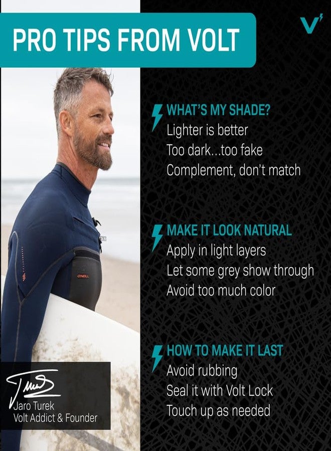 VOLT Grooming Instant Beard Color Single Pack - Smudge and Water Resistant Quick Drying Brush on Color for Beards and Mustaches - 0.35 Fl Oz (10 ml), Mud (Brown) - Image 5