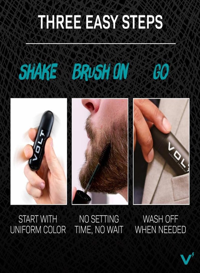 VOLT Grooming Instant Beard Color Single Pack - Smudge and Water Resistant Quick Drying Brush on Color for Beards and Mustaches - 0.35 Fl Oz (10 ml), Mud (Brown) - Image 4