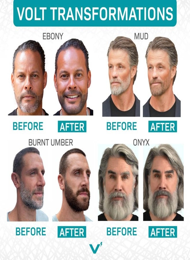 VOLT Grooming Instant Beard Color Single Pack - Smudge and Water Resistant Quick Drying Brush on Color for Beards and Mustaches - 0.35 Fl Oz (10 ml), Mud (Brown) - Image 3