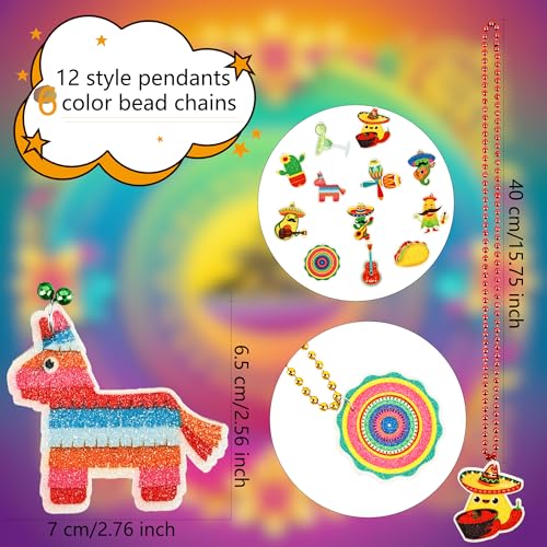 Fahacop 30 Pcs Fiesta Party Necklaces Mexican Beaded Necklaces Bulk for Mexican Fiesta Bachelorette Theme Party Decorations - Image 2