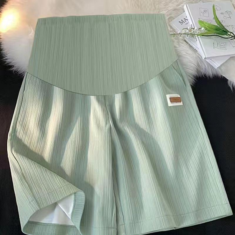 Summer Maternity Shorts Ice Silk Loose Fit Quality-[light green]]  - Image 1