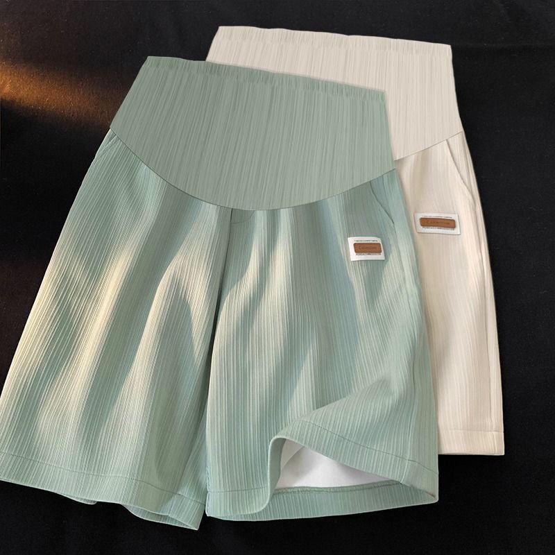 Summer Maternity Shorts Ice Silk Loose Fit Quality-[light green]]  - Image 3