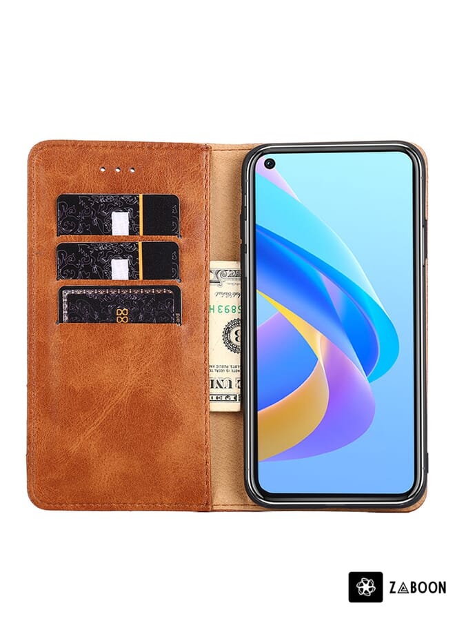 Zaboon Protective Case For Samsung Galaxy M33 5G Non-Magnetic Retro Texture Leather - Image 3