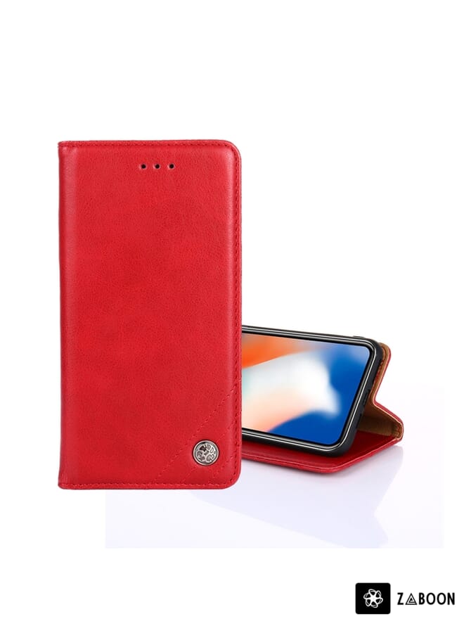 Zaboon Protective Case For Samsung Galaxy M33 5G Non-Magnetic Retro Texture Leather - Image 1