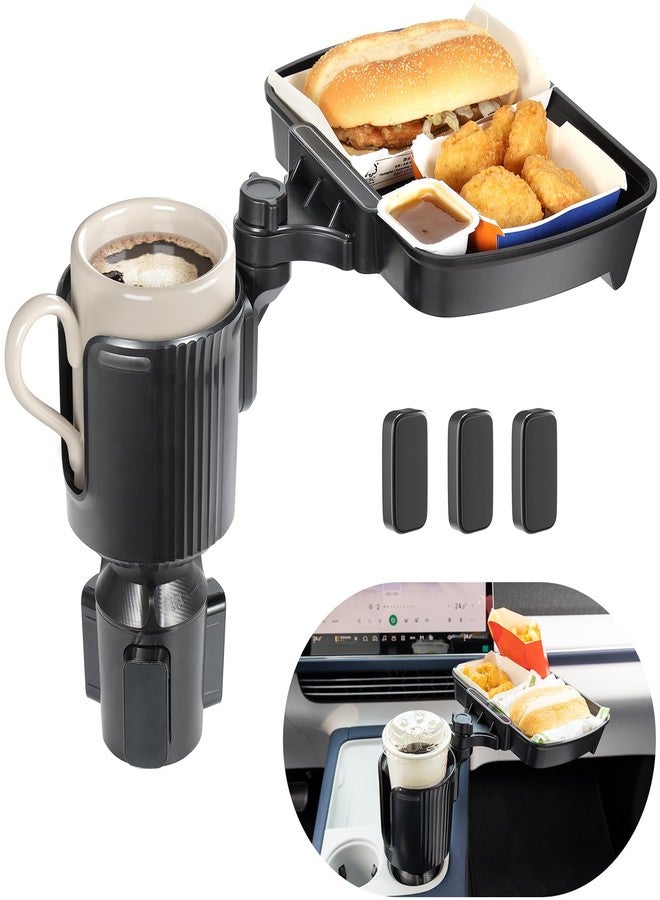 Sancaral Large Car Cup Holder Expander, 3-in-1 Cupholder Extender with Swivel Snack Food Tray Table for Eating, Travel Essentials for Road Trips for Driver. - Image 1
