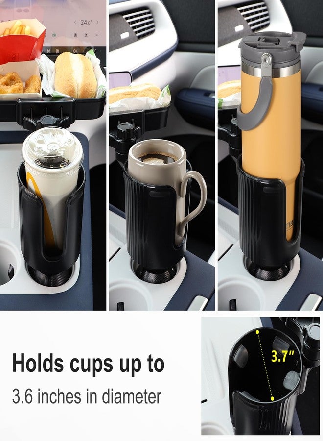 Sancaral Large Car Cup Holder Expander, 3-in-1 Cupholder Extender with Swivel Snack Food Tray Table for Eating, Travel Essentials for Road Trips for Driver. - Image 4
