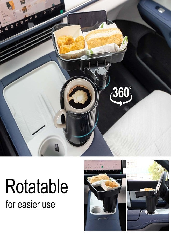 Sancaral Large Car Cup Holder Expander, 3-in-1 Cupholder Extender with Swivel Snack Food Tray Table for Eating, Travel Essentials for Road Trips for Driver. - Image 3