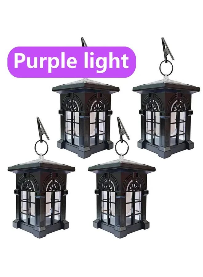 4 عبوات من مصابيح الطاقة الشمسية الأرجوانية للحدائق لتزيين الممرات الخارجية - Image 1