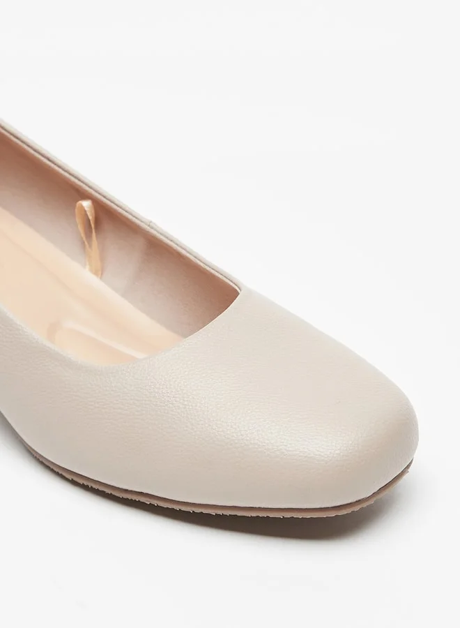 Le Confort Textured Slip-On Shoes with Block Heels