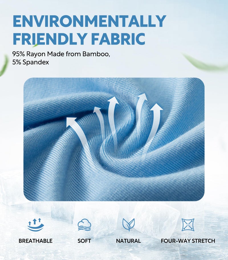 DAVID ARCHY Mens Trunks Underwear Soft Breathable Rayon Made from Bamboo Trunk No Fly Pouch 7-Pack XL 2.5'' - Image 2