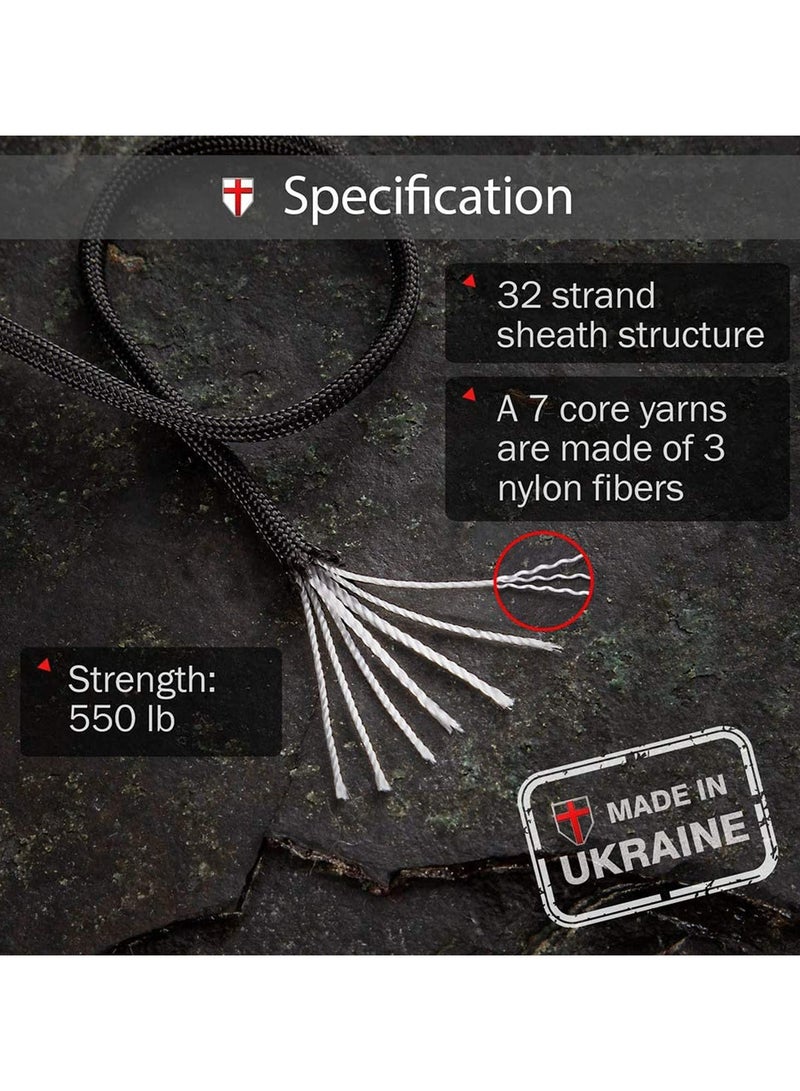 100 قدم حبل باراكورد من النوع الثالث حبل نايلون 550-4 مم حبل نايلون للتخييم حبل التخييم حبل باراكورد للمشي لمسافات طويلة وصيد الأسماك حبل مظلة كشفي للنجاة - أرجوحة باراكورد 550 باراكورد خارجية - Image 2