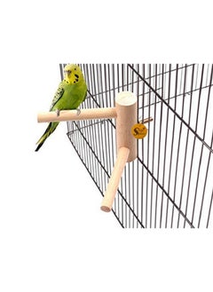 Sage Square Sage Square Natural Wood 2 Stairs Bird Playful Climbing Cage Bars Fix Stand for Cage Accessory Perch Bird Toy for Budgies, Java, Finch, Canary and Other Small Birds  - Image 1