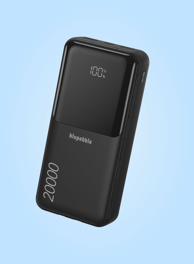 blupebble بانك طاقة LinkPod Dash 20000mAh مع كابلات شحن مدمجة – شاحن محمول سريع الشحن 22.5W، بانك طاقة USB-C PD، شاشة LED رقمية، حزمة بطارية متعددة المنافذ USB-A + USB-C للسفر لهواتف iPhone وSamsung وأجهزة Android - Image 5