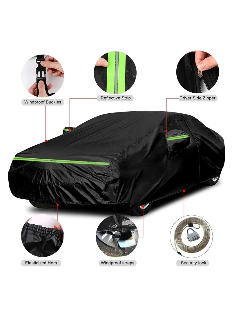 Zipporah All Weather Car Cover for Mercedes-Benz SL-Class SL350/400/450 (2020-2021), 6 Layers Waterproof Coating with Reflectors, Soft Interior Lint Layer, Security Lock and Zipper (Black) - Image 3