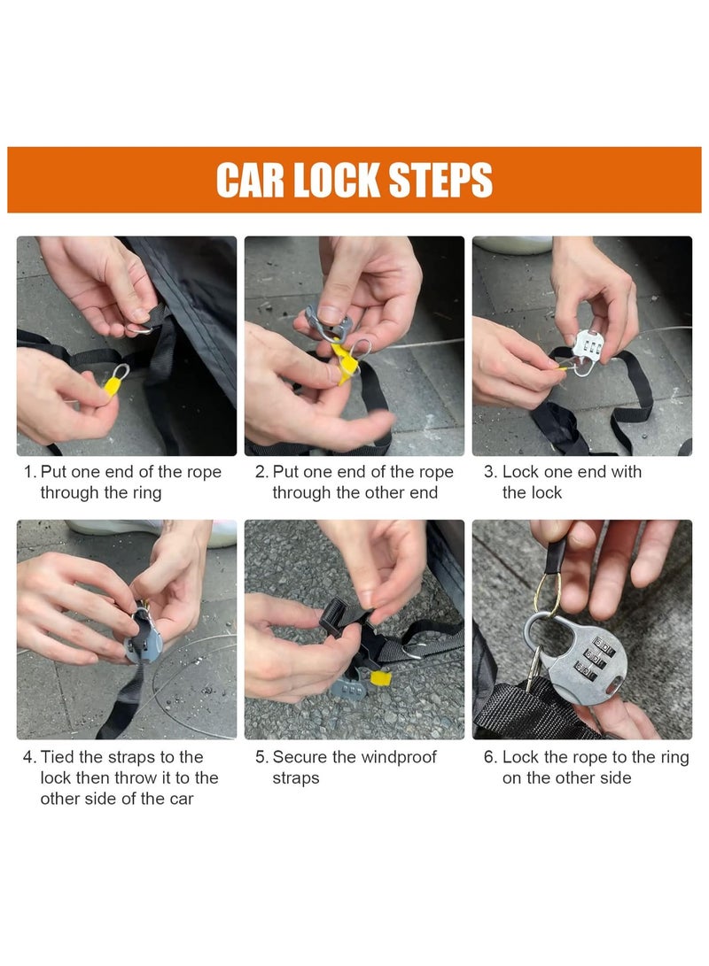 Zipporah All Weather Car Cover for Mercedes-Benz SL-Class SL350/400/450 (2020-2021), 6 Layers Waterproof Coating with Reflectors, Soft Interior Lint Layer, Security Lock and Zipper (Black) - Image 4